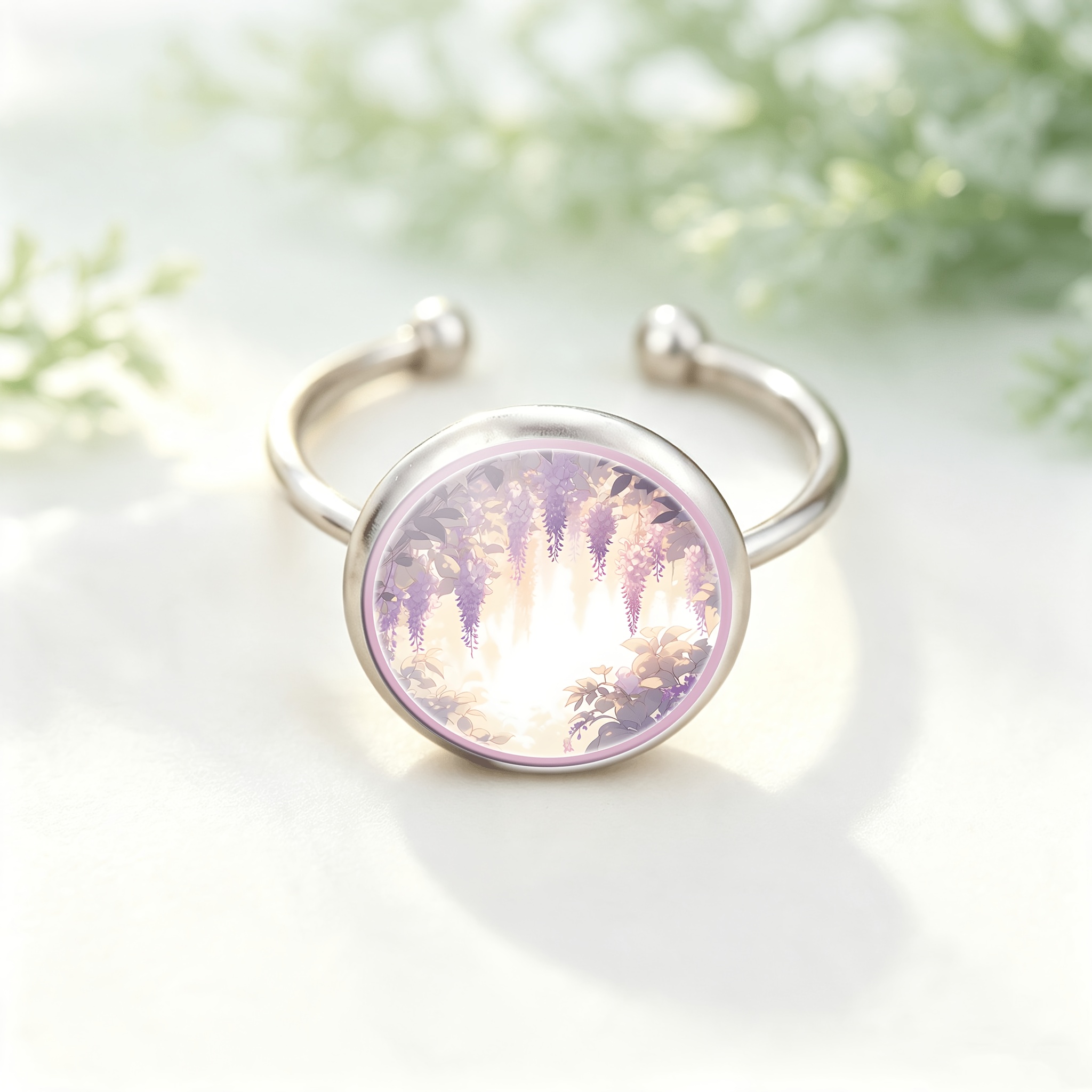 Women's Elegant Purple Vine Drooping Open Ring
